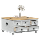 storage box med skuffe Hvid 90 x 78 x 45 cm Massiv fyrretræ