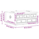 storage box med skuffe Hvid 90 x 78 x 45 cm Massiv fyrretræ