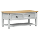 Sofabord med skuffe Hvid 100 x 48 x 45 cm Massivt fyrretræ