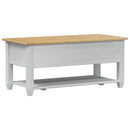 Sofabord med skuffe Hvid 100 x 48 x 45 cm Massivt fyrretræ