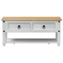 Sofabord med skuffe Hvid 100 x 48 x 45 cm Massivt fyrretræ