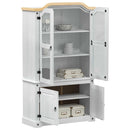 Display Skab Hvid 103.5 x 42 x 180 cm Massiv fyrretræ