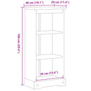 Bogreol Hvid 46 x 29 x 100 cm Massiv fyrretræ