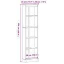 Bogreol Hvid 46 x 20 x 170 cm Massiv fyrretræ