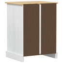 HiFi skab Hvid 60 x 50 x 82 cm Massiv fyrretræ