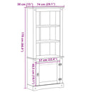 Highboard Hvid 74 x 38 x 170 cm Massiv fyrretræ