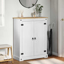Sko skab med hylde Hvid 86 x 38,5 x 108 cm Massiv fyrretræ