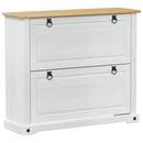 Sko skab med hylde Corona Hvid 99 x 32 x 85 cm Massiv fyrretræ