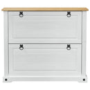 Sko skab med hylde Corona Hvid 99 x 32 x 85 cm Massiv fyrretræ
