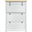 Sko skab med hylde Corona Hvid 99 x 32 x 138 cm Massiv fyrretræ