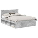 Sengestel med hovedgærde Beton 140 x 190 cm Konstrueret træ