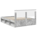 Sengestel med hovedgærde Beton 140 x 190 cm Konstrueret træ
