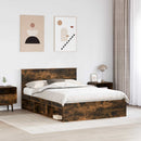 Sengestel med hovedgærde Røget eg 140 x 190 cm Konstrueret træ