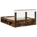 Sengestel med hovedgærde Røget eg 140 x 190 cm Konstrueret træ