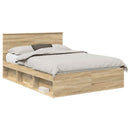 Sengestel med hovedgærde Sonoma 140 x 200 cm Konstrueret træ