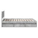 Sengestel med hovedgærde Beton 140 x 200 cm Konstrueret træ