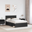 Sengestel med hovedgærde Sort 135 x 190 cm Konstrueret træ