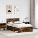 Sengestel med hovedgærde Røget eg 135 x 190 cm Konstrueret træ