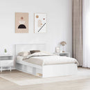 Sengestel med hovedgærde Hvid 120 x 190 cm Konstrueret træ