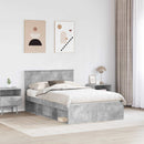 Sengestel med hovedgærde Beton 120 x 190 cm Konstrueret træ