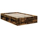 Sengestel med hovedgærde Røget eg 120 x 190 cm Konstrueret træ