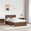 Sengestel med hovedgærde Brun eg 120 x 190 cm Konstrueret træ