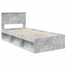 Sengestel med hovedgærde Beton Grå 75 x 190 cm Konstrueret træ