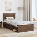 Sengestel med hovedgærde Brun eg 75 x 190 cm Konstrueret træ