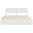Sengestel med skuffe Hvid 200 x 200 cm Ingeniørtræ