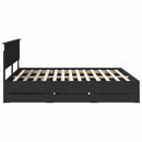 Sengestel med skuffe Sort 200 x 200 cm Ingeniørtræ