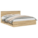 Sengestel med skuffe Sonoma eg 200 x 200 cm Ingeniørtræ