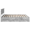 Sengestel med skuffe Beton Grå 200 x 200 cm Ingeniørtræ