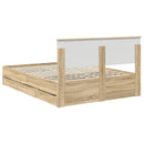 Sengestel med skuffe Sonoma eg 160 x 200 cm Ingeniørtræ