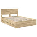 Sengestel med skuffe Sonoma eg 150 x 200 cm Ingeniørtræ
