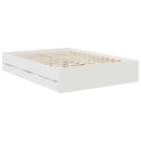 Sengestel med skuffe Hvid 140 x 190 cm Ingeniørtræ