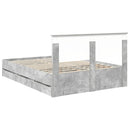 Sengestel med skuffe Beton Grå 140 x 190 cm Ingeniørtræ