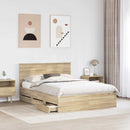 Sengestel med skuffe Sonoma eg 140 x 200 cm Ingeniørtræ