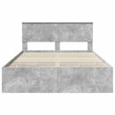Sengestel med skuffe Beton Grå 140 x 200 cm Ingeniørtræ