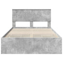 Sengestel med skuffe Beton Grå 135 x 190 cm Ingeniørtræ