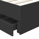 Sengestel med skuffe Sort 90 x 190 cm Ingeniørtræ