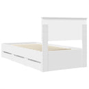 Sengestel med skuffe Hvid 75 x 190 cm Ingeniørtræ