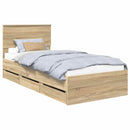 Sengestel med skuffe Sonoma eg 75 x 190 cm Ingeniørtræ