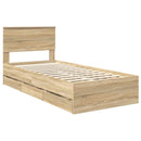 Sengestel med skuffe Sonoma eg 75 x 190 cm Ingeniørtræ