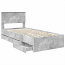 Sengestel med skuffe Beton Grå 75 x 190 cm Ingeniørtræ