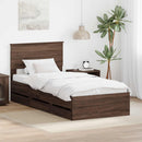 Sengestel med skuffe Brun eg 75 x 190 cm Ingeniørtræ