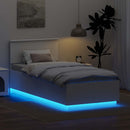 Sengestel med LED -strimmellys Hvid 70 x 190 cm Konstrueret træ