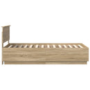 Sengestel med hovedgærde Sonoma eg 70 x 190 cm Konstrueret træ