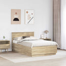 Sengestel med hovedgærde Sonoma-eg 120 x 190 cm Konstrueret træ
