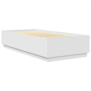 Sengestel med hovedgærde Hvid 100 x 200 cm Konstrueret træ