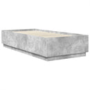 Sengestel med hovedgærde Betongrå 100 x 200 cm Konstrueret træ